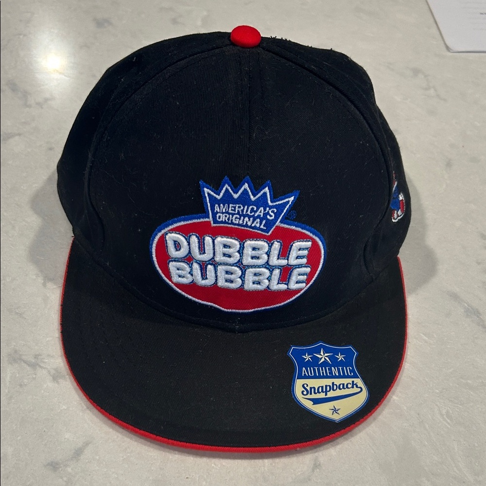 Dubble Bubble embroidered Black Snapback Hat